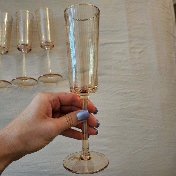 NWT Anthropologie Rochelle Champange Flutes Set Of 4 Rare - Picture 7 of 9